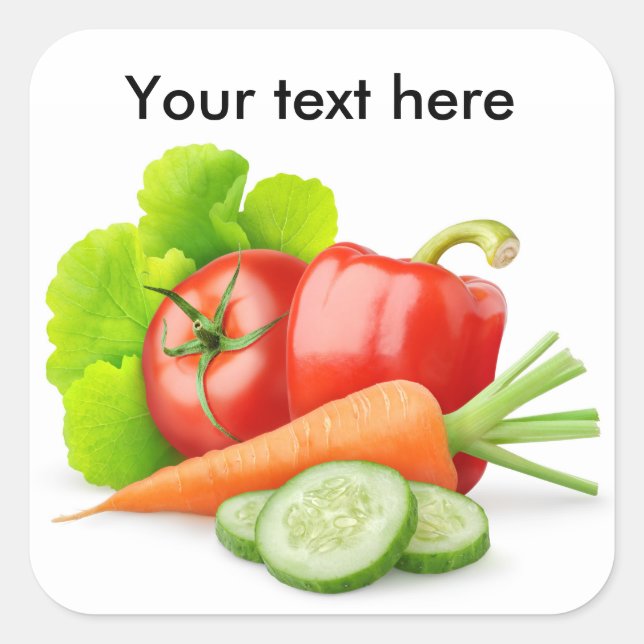 Fresh vegetables square sticker (Front)