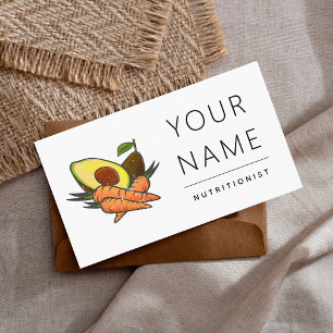 Fresh Veggies & Fruit Vegetables Nutritionist Diet Business Card