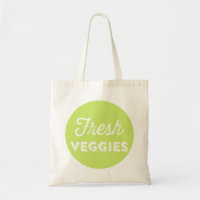 Fresh Veggies | Retro Typography Market Tote Bag