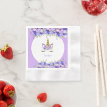 Fresh Violet Unicorn Birthday Decorations