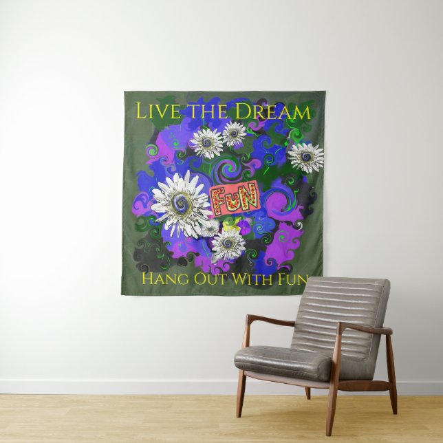 Fresh Vivid Colourful Fun Happy Tapestry (In Situ)