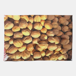 Fresh Walnuts Hyperrealistic Painting Tea Towel