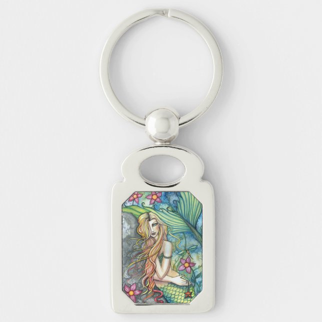 Fresh Water Mermaid Fantasy Art by Molly Harrison Key Ring (Front)