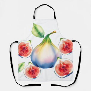 Fresh Watercolor Fig with Soft White Apron