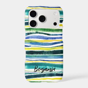 Fresh watercolor painted stripes
