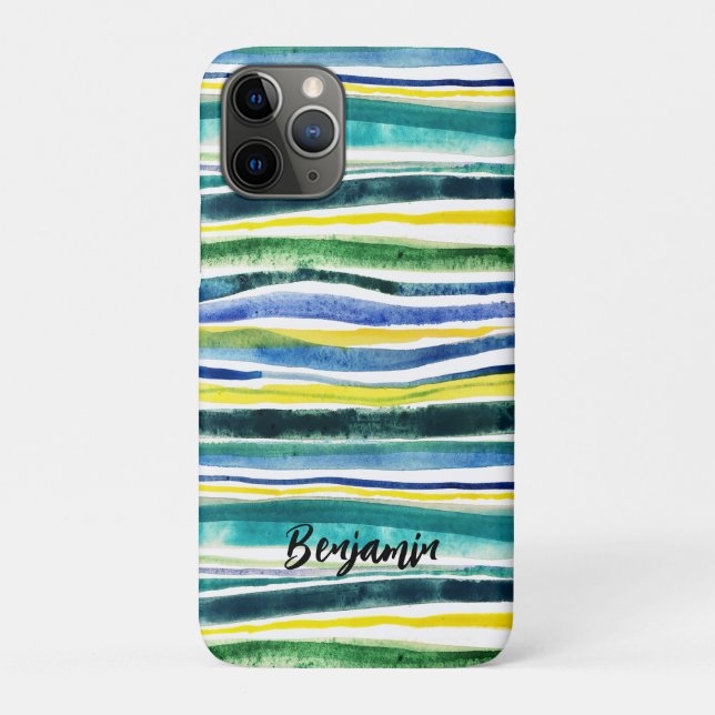 Fresh watercolor painted stripes Case-Mate iPhone case (Back)