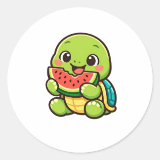 Fresh Watermelon Bite Classic Round Sticker