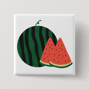 Fresh Watermelon Summer Fruit Gift 15 Cm Square Badge