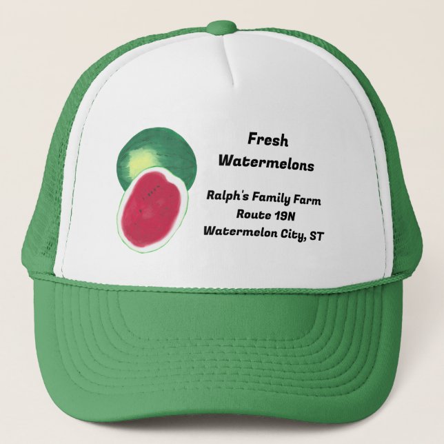 Fresh Watermelons, Custom Trucker Hats (Front)