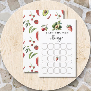 Fresh White Farm Baby Shower Bingo Game Card