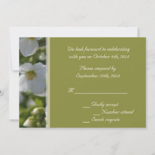 fresh white garden flowers RSVP wedding party Invitation