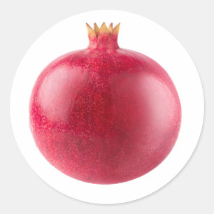 Fresh Whole Red Pomegranate Fruit Healthy Food Art Classic Round Sticker