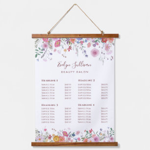 Fresh Wildflowers Price List Hanging Tapestry