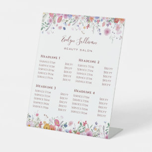 Fresh Wildflowers Price List Pedestal Sign
