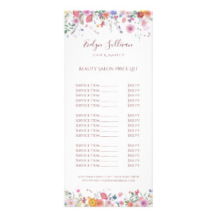 Fresh wildflowers price list rack card