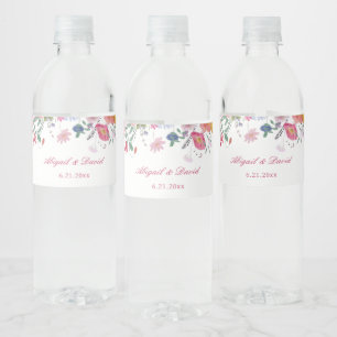 Fresh Wildflowers Wedding Water Bottle Label
