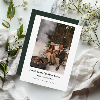 Fresh year, familiar faces.,Christmas Photo Card