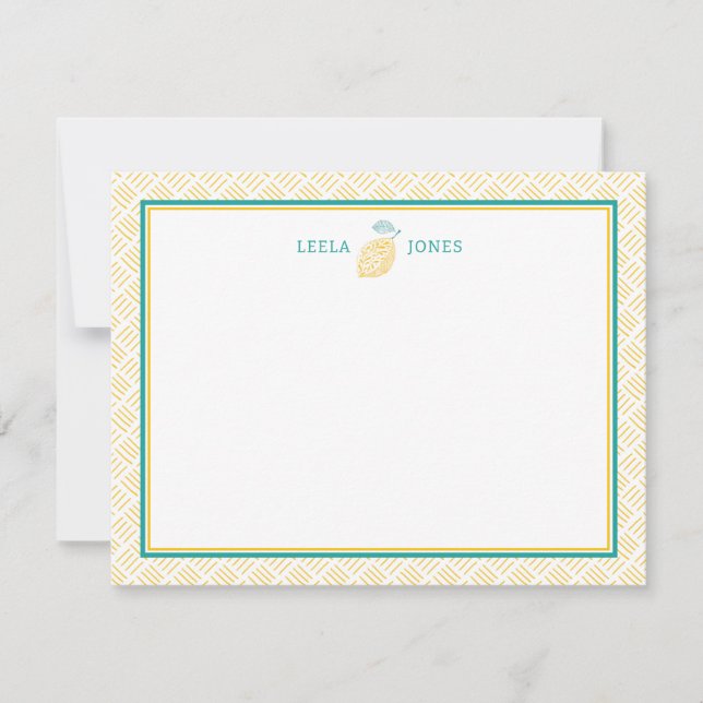 Fresh Yellow & Green Citrus Lemon Card (Front)