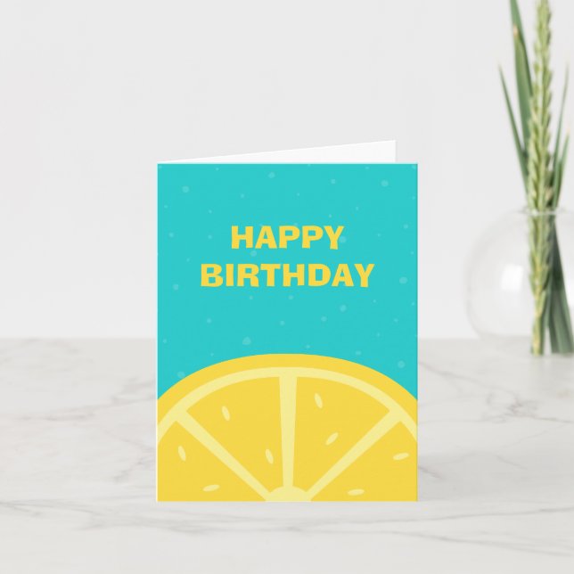 Fresh yellow lemon Happy Birthday Card (Front)