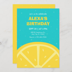Fresh yellow lemon Invitation