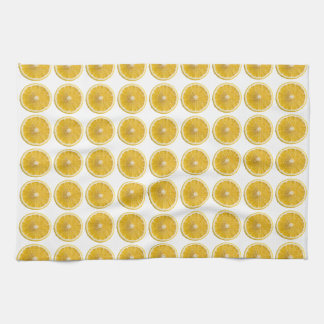 Fresh Yellow Lemon Slice Citrus Pattern Kitchen Tea Towel