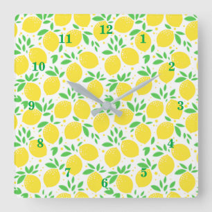 Fresh Yellow Lemons 2 Square Wall Clock