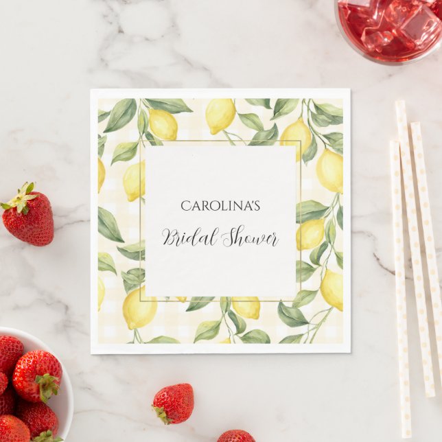 Fresh Yellow Lemons Bridal Shower   Napkin (Insitu)