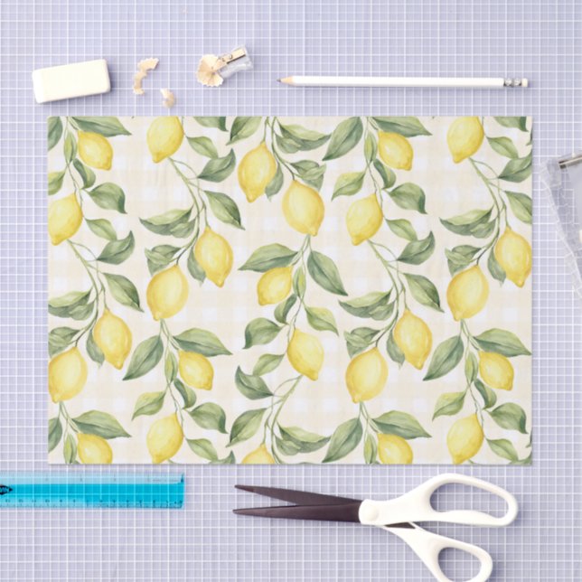 Fresh Yellow Lemons Bridal Shower Tissue Paper (Craft)