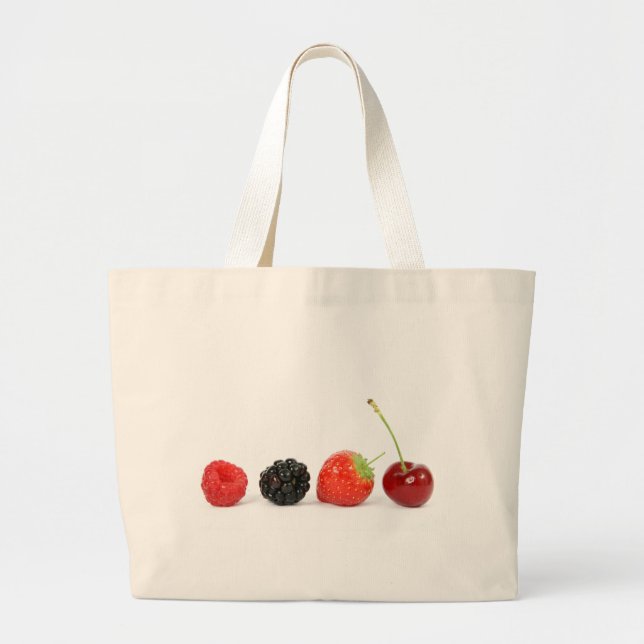 Fresh Yummy Berries Large Tote Bag (Front)