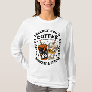 Freshly Boo’d Coffee Halloween–Cute Ghost Barista  T-Shirt