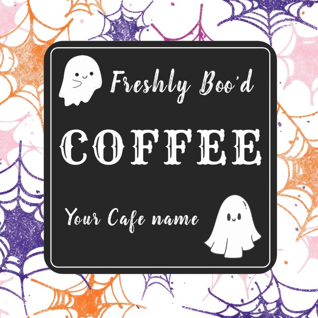 Freshly Boo'd black Coffee business Custom Sticker (Creator Uploaded)