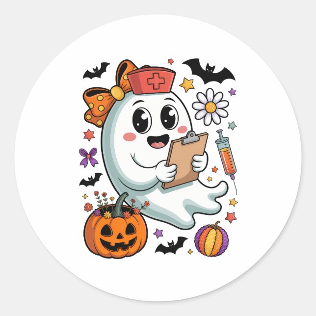 Freshly Boo'd Coffee Halloween Classic Round Sticker (Front)