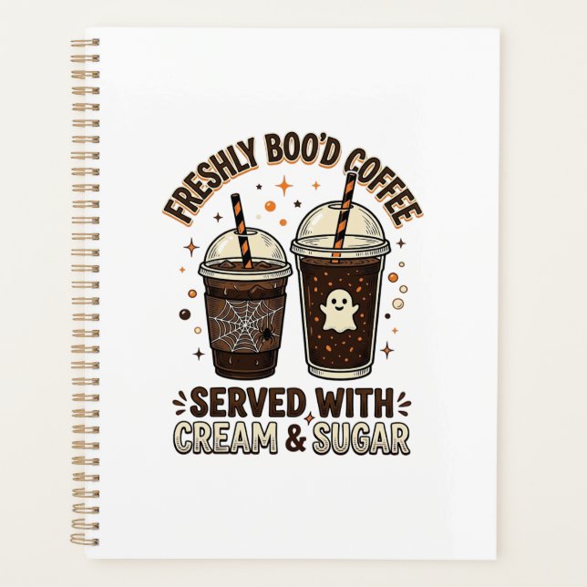 Freshly Bood Coffee Halloween Ghost Cup Planner (Front)