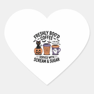 Freshly Boo'd Coffee Halloween Heart Sticker