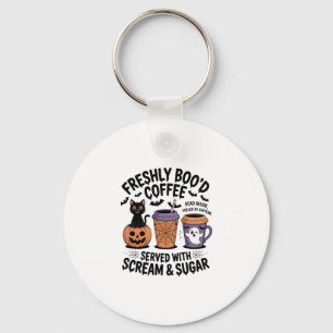 Freshly Boo'd Coffee Halloween Key Ring