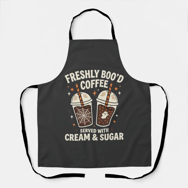Freshly Bood Halloween Coffee Apron (Front)