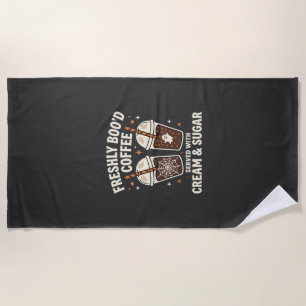 Freshly Bood Halloween Coffee Beach Towel