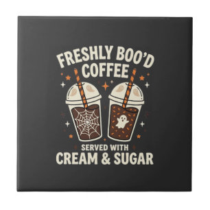 Freshly Bood Halloween Coffee Ceramic Tile