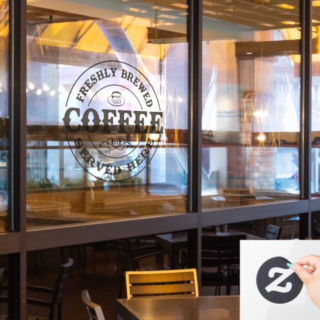 Freshly Brewed Coffee Business (Restaurant Window)