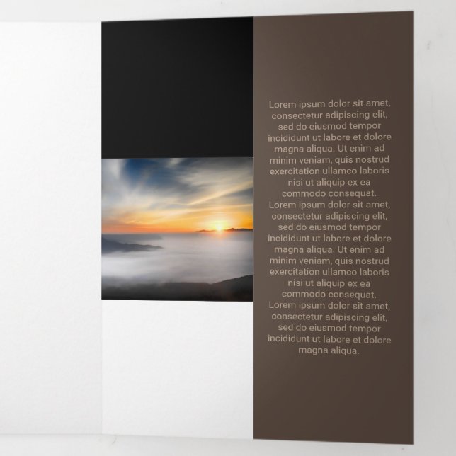 Freshly Brown Tone Squared Off Qr Code Tri-Fold Card (Inside Last)