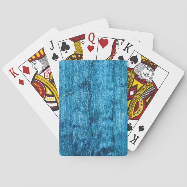 Freshly Dyed Blue Handmade Thai Silk Playing Cards (Back)