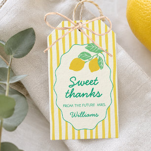 Freshly Engaged Lemon Yellow & Green Bridal Shower Gift Tags