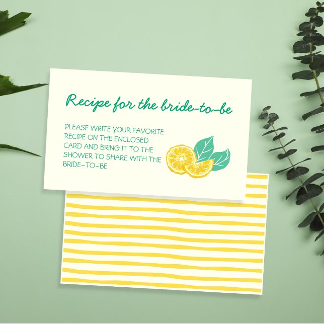 Freshly Engaged Recipe For Bride Lemon Citrus Card (Freshly Engaged Recipe For Bride Lemon Citrus Note Card)
