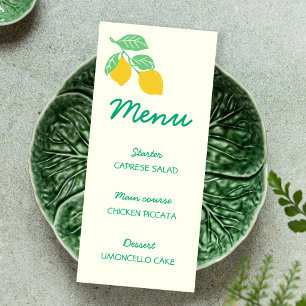 Freshly Engaged Yellow Green Lemon Bridal Shower Menu
