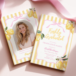 Freshly Graduated Coquette Graduation Invitation
