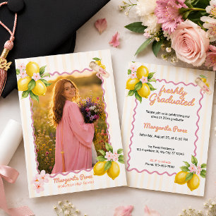 Freshly Graduated Custom Photo Graduation Party Invitation