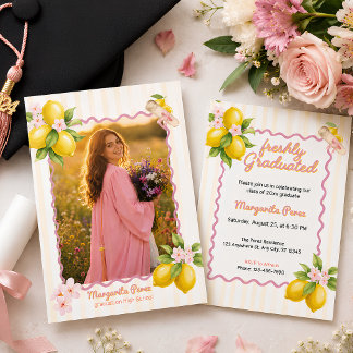 Freshly Graduated Custom Photo Graduation Party Invitation