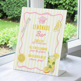 Freshly Graduated Grad Party Lemonade Bar Pedestal Sign
