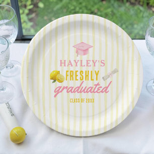 Freshly Graduated High Shool Graduation Party Paper Plate