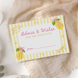 Freshly Graduated Lemon Graduation Advice Wishes Enclosure Card